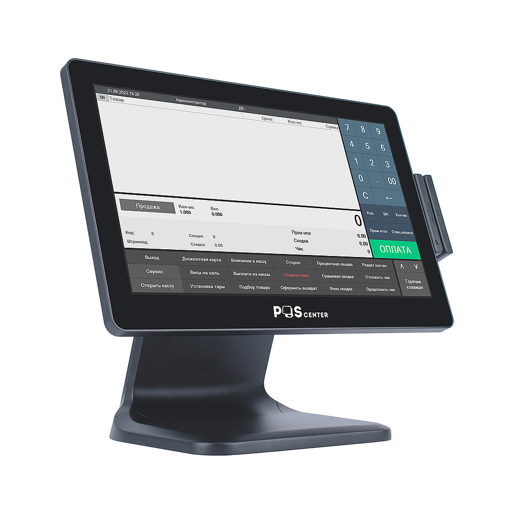 Сенсорный моноблок POScenter Atlas Pro (15.6", FHD, PCAP, N97, RAM 8Gb, SSD 128Gb, БЕЗ MSR, V1) без ОС