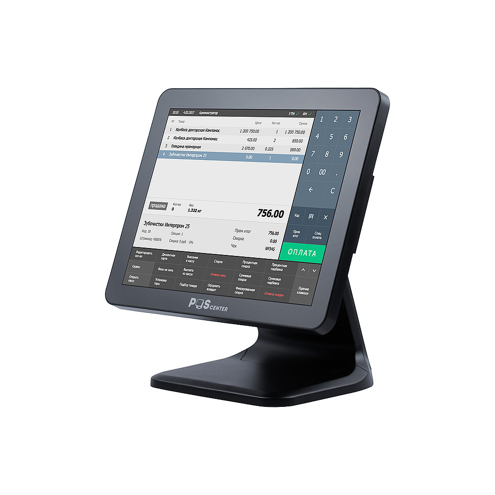 Сенсорный моноблок POScenter Atlas Pro (15", PCAP, N97, RAM 8Gb, SSD 128Gb, MSR, V1 стенд) без ОС — изображение 3